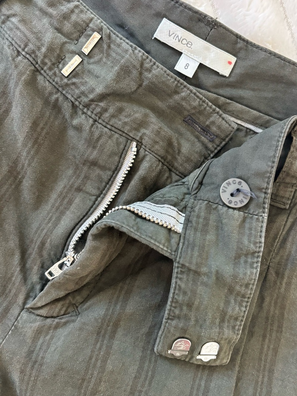 Vince, olive-green shorts